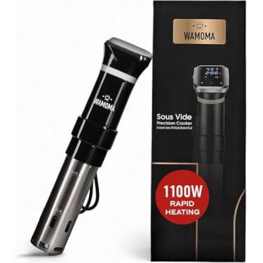 Imagem de Wamoma Sous Vide - Fogão de precisão com circulador de imersão e livro de receitas grátis, motor ultra silencioso de 1100W, impermeável IPX7, tecnologia de chip inteligente, refeições perfeitamente