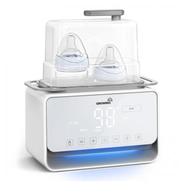 Imagem de Aquecedor Rápido de Mamadeira GROWSNY, 12 em 1, com Modos de Aquecimento a Vapor e Banho-Maria para Leite Materno Fórmula, Aquecimento de