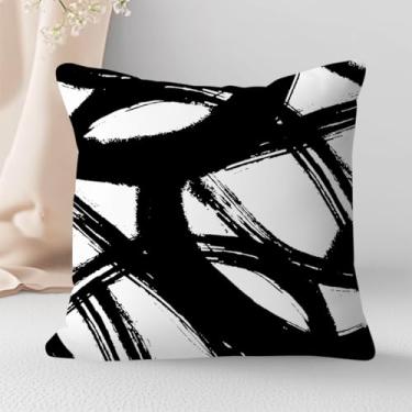 Imagem de Capas de almofada abstratas 45,7 x 45,7 cm, capas de almofada decorativas modernas, capas de almofada, arte abstrata, decoração de casa de fazenda, escritório, para sofá, assentos de carro