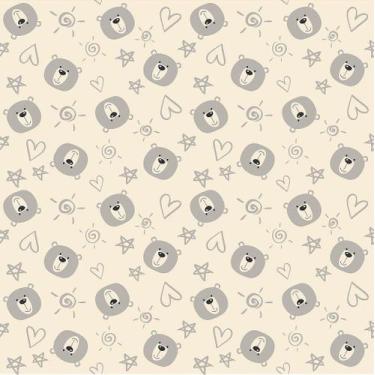 Imagem de Tecido Tricoline Mini Ursinhos Nature Fundo Creme - Peripan - 50 x 150