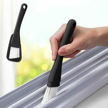 Imagem de Escova de limpeza de lacunas com raspador, ferramenta de limpeza multiângulo, cozinha, janela, trilha, teclado, pia, canto para uso (preto)