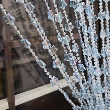 Imagem de ave split Cortina de contas com contas de acrílico com contas de porta penduradas com borla, divisória de quarto, decoração de tela para porta, janela, sala de estar, casamento, 049Star (estrela azul)