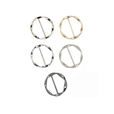 Imagem de 5 peças de clipes de anel de lenço de seda, clipe de gravata de camiseta de 4 cm, botão de nó de canto de roupas para mulheres