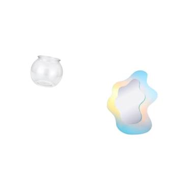 Imagem de Fenteer Espelho de Aquário de Acrílico Transparente Ondulado, Ornamento Doméstico Transparente, Vaso de Mesa, Quarto, Sala de Estar, Decoração Moderna de Pare