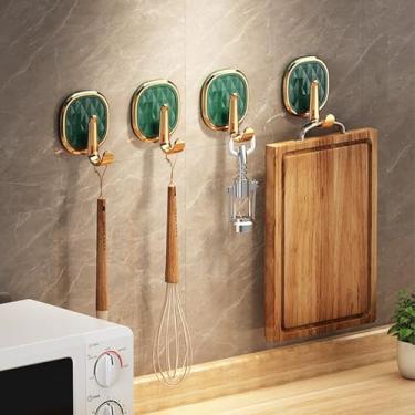 Imagem de 4 peças de ganchos de parede para pendurar ganchos utilitários adesivos para toalha, casaco, chaves, porta, banheiro, chuveiro, cozinha, estilo 1