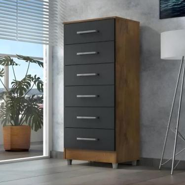 Imagem de Comoda Helena 6 Gavetas Castanho Onix - QUARTA DIVISÃO