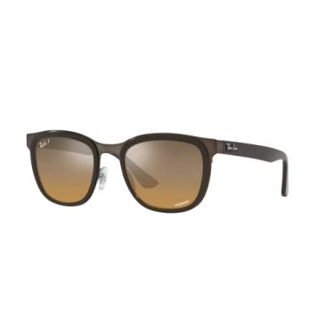 Imagem de Ray-Ban Óculos De Sol Quadrados Clyde Rb3709, Marrom Sobre Cobre/Marrom Espelhado Cinza Degradê Polarizado, 53 Mm