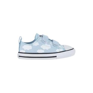Imagem de Tênis Converse All Star Infantil 2V Ox - Cano baixo, Original, Confortável, Ideal para o dia a dia, Estilo Clássico (Azul/Branco, BR, Criança de 1 a 3 anos, Numérico, 21)