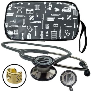 Imagem de Estetoscópio BIC Eternity Duplo Rainbow Furta Cor Black Adulto Pediatr