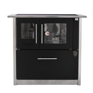 Imagem de Fogão A Lenha Eclipse Direito Preto Chapa Vitroceramica N2