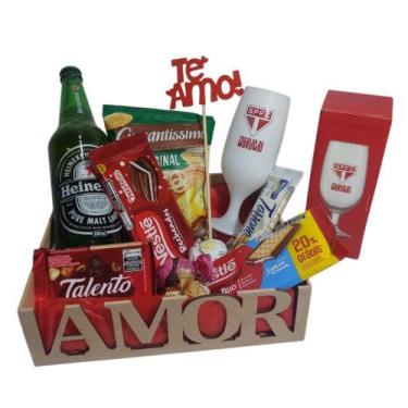 Imagem de Cesta de Presente Criativa com Taça Especial Escolha seu Time - Cesta 