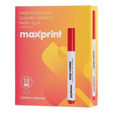 Imagem de Marcador Quadro Branco Vermelho Mark Slim Maxprint- Cx12