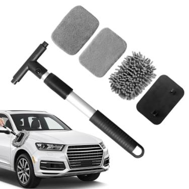 Imagem de Exterior de espanador de carro, limpador de para-brisa de microfibra - Espanador extensível de manutenção de lavagem automática para porta de chuveiro de vidro, banheiro, uso doméstico