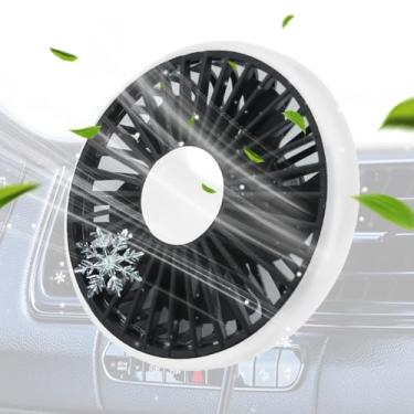 Imagem de Ventilador portátil para carro - Ventilador USB de saída de ar do carro - Refrigerador pequeno com luz, dispositivo de ventilação de automóvel para acampamento e viagens