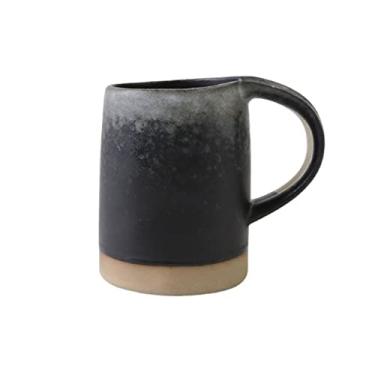 Imagem de Yalych Caneca 400 ml grande capacidade vintage cerâmica áspera xícara de café casa casal copo de água caneca de cerâmica simples xícara de café xícara de café (cor: cáqui)