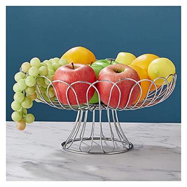 Imagem de BSNANCA Bandeja de lanche, suporte de cesta de frutas, legumes, lanches, cupcakes, suporte de cesta de metal, tigela de armazenamento de cozinha para bancada de cozinha