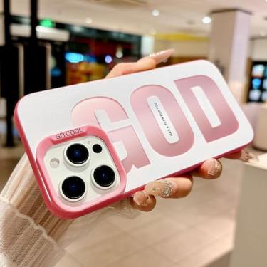 Imagem de HYUEKOKO "GOD HAS A Plan for You, capa de telefone para iPhone 14 Pro, linda moda impressão de letras estéticas, design simples, capa de TPU macio fino à prova de choque para meninas, mulheres e