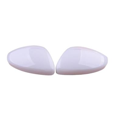 Imagem de 1 par de tampa do espelho lateral retrovisor compatível com Citroen C3 compatível com Peugeot 208 2008 2016 2017 2018 branco