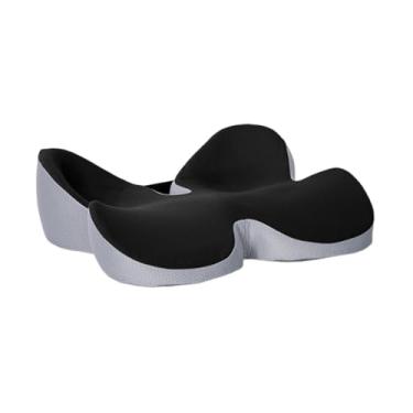 Imagem de Ysyqkn Almofada de assento de espuma viscoelástica, capa removível confortável, respirável, multiuso, lavável à máquina, suporte ergonômico para cóccix, Preto