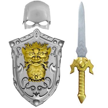 Imagem de Fantasia Medieval Infantil com Espada Escudo e Máscara  - Toy Master