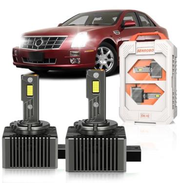 Imagem de SENROBO Compatível com lâmpadas de xenon Cadillac 2003-2013 CTS 2006-2011 DTS STS 2004-2009 SRX D1S, projetor OEM 35W HID substituição de luz, 30000LM 600% mais brilhante D1SC1 Bi-xenon Light, 6000K