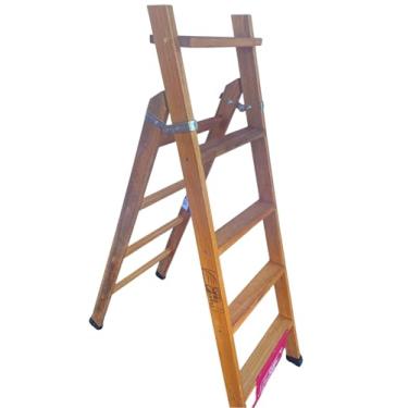 Imagem de ESCADA ABRIR DEGRAU DEITADO MADEIRA 05DD 1,50 MT - AM-05DD