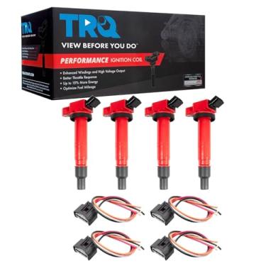 Imagem de TRQ Conjunto de bobinas de ignição compatível com 2010-2015 Scion xB 2006-2011 Toyota Camry 2009-2010 Corolla 2009-2012 Matrix 2007-2008 Solara 2005-2017 Tacoma
