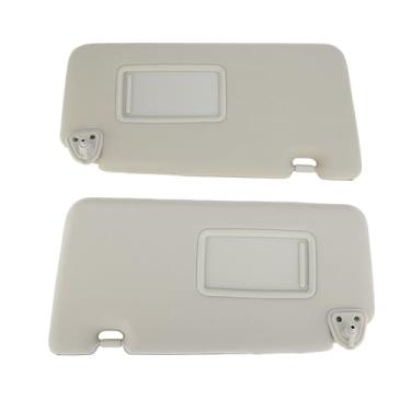 Imagem de REPAIROCK Viseira solar lateral do motorista e do passageiro para Nissan Versa 2007-2012 conjunto de viseira de sol com espelho e substituição de luz No.96401EL31A/96400EL31A Cinza