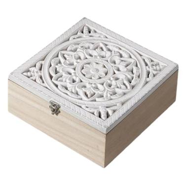 Imagem de Fenteer Organizador de saquinhos de chá de madeira, recipiente decorativo para casa, caixa de armazenamento de chá prática e de,