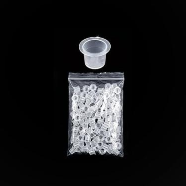 Imagem de Conjunto de copos de tinta de tatuagem de 100 peças descartáveis com suporte de aço inoxidável para misturar estúdio de sombreamento e uso em viagens, P