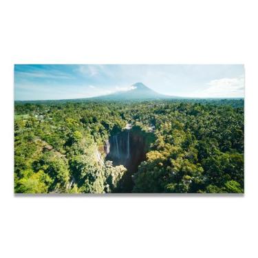 Imagem de LKXGRRSFG Deep Pit StreamReal Foto cidade mar neve vale pastagem rio pôr do sol nascer do sol impressão em tela decoração de parede 20 x 36 cm sem moldura