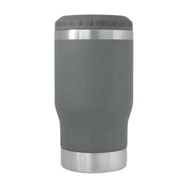 Imagem de Copo Térmico Porta Long Neck e Lata - 2 Em 1 - Inox 420ml com Parede Dupla a Vácuo Com Abridor (Cinza)