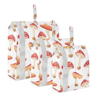 Imagem de xigua Cubos coloridos de embalagem de cogumelos para viagem, organizadores de bagagem leves, conjunto de viagem, à prova d'água, cubos de compressão para acessórios de viagem, 3 pacotes