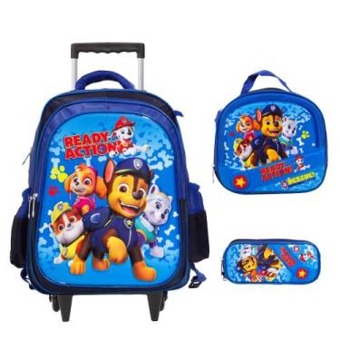 Imagem de Kit Mochila Infantil Patrulha Canina Rodinha Envio Imediato - Toys 2U