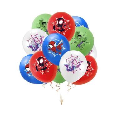 Imagem de Balões Do Marvel Spider-Man E Hulk 12PCS Decoração De Festa De Anivers