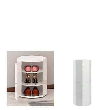 Imagem de Armário organizador de sapatos, torre de sapateira giratória, armário de sapatos para entrada, sapateira oculta, armário giratório vertical redondo para sapatos, armário de armazenamento de sapatos