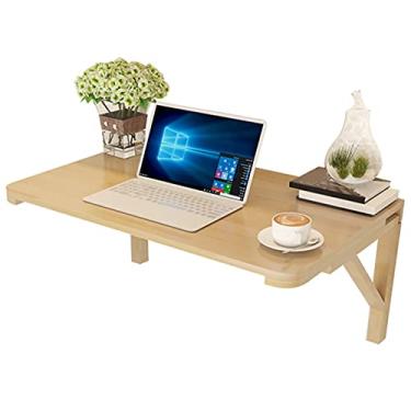 Imagem de Mesa dobrável dobrável com folhas suspensas, mesa de jantar de madeira, bancada dobrável para economia de espaço, mesa suspensa flutuante, para quarto, banheiro, apartamento, estudo (tamanho: 60 x 45