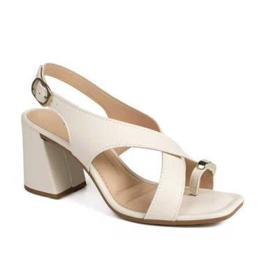 Imagem de Sandália Feminina Dakota Salto Bloco Tiras Cruzadas Nude 37
