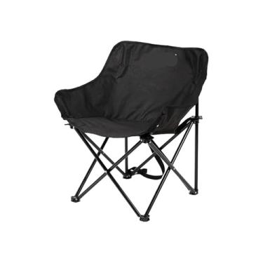 Imagem de Cadeira de lua dobrável ao ar livre, cadeira portátil, cadeira de acampamento, equipamento de piquenique, pesca, pequeno cavalo, desenho de estudante (preto)