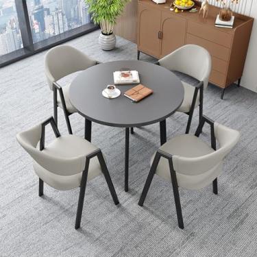 Imagem de Mesa de clube de recepção de escritório, mesa de negociação e conjunto de cadeira, conjunto de mesa de jantar redonda, pequenas mesas de sala de conferências, conjunto de mesa de jantar de cozinha de