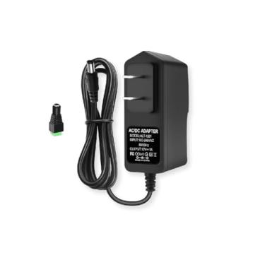 Imagem de Adaptador de fonte de alimentação 12V 1A CA 100-240V para DC 12Volt DC conector conector conector 5,5 mm x 2,5 mm para fita de LED CCTV câmera de segurança DVR NVR sistema de vigilância alto-falantes