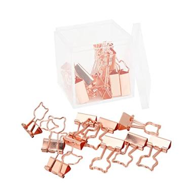 Imagem de Clipes de papel pequenos, design de urso pequeno, braçadeiras de papel de ferro resistentes e duráveis para arquivos de documentos, roupas de escritório, material escolar, 20 peças com caixa de