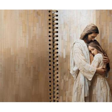 Imagem de Caderno Cristão – Presentes Cristãos de Jesus para Mulheres e Homens, Cadernos Bíblicos Inspiradores para Tomar Notas, Estudo da Bíblia, Oração e Notas da Igreja, Caderno Espiral A5 (Jesus-Brown)