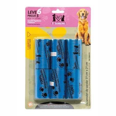 Imagem de Conjunto De Sacolas Higiênicas Coletoras Pet Brancas 4l - Sanremo