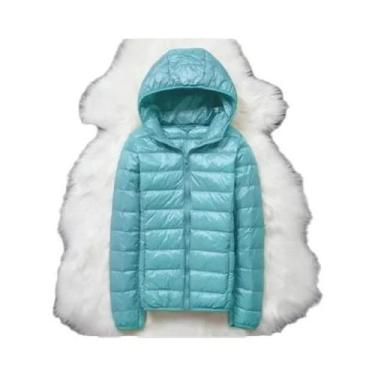 Imagem de Jaqueta Feminina De Inverno Ultraleve Fina De Pluma De Pato Branco Com
