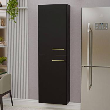 Imagem de Paneleiro Suspenso Multiuso Modulado 2 Portas Cozinha Completa Compacta Aura Preto