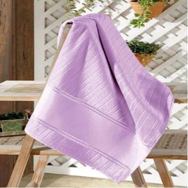 Imagem de Toalha de Lavabo Velour Artesanal Liso 30x45 cm Cor 11714 Lilás - no-b