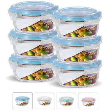 Imagem de Conjunto 6 Potes Vidro Hermético Marmita Mantimentos 620ml - U4home, A