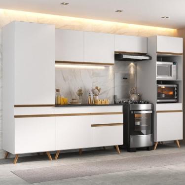Imagem de Armário Cozinha Modulada Completa 314cm com Balcão Veneza Multimóveis MP3756