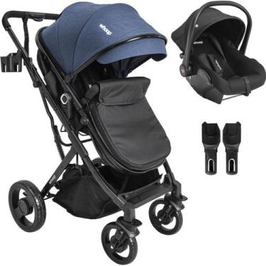 Imagem de Carrinho de Bebe Kiddo Vox II Bebe Conforto Colinho Marinho